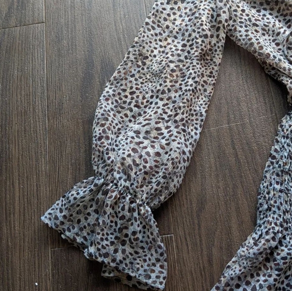 Animal Print Ruched Midi Dress - Picture 4 of 7